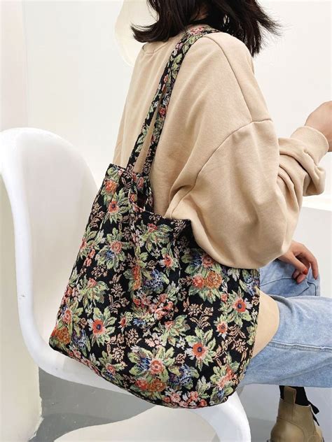 Olivia Mark Floral Pattern Shoulder Tote Bag Women Tote Bags