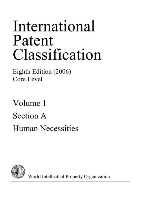 Pdf International Patent Classification User Information The