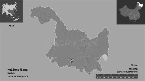 Heilongjiang Province Map Highlighted On China Map With Detailed State