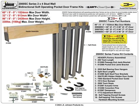 2000sc Series Pocket Door Frame Sliding Folding Pocket Door Hardware