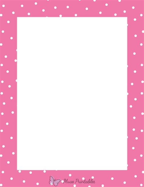 Printable White On Pink Random Mini Polka Dot Page Border