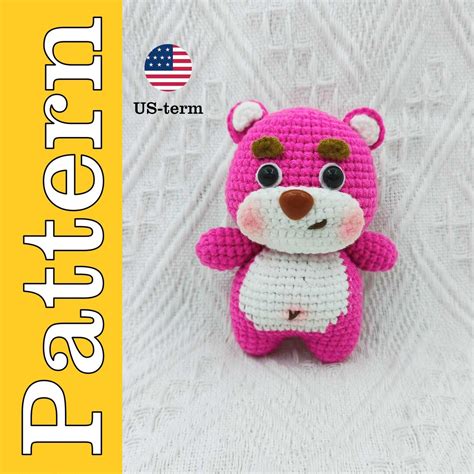 Strawberry Bear Crochet Pattern English Pattern Crochet Pendant Pattern