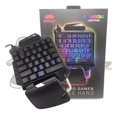 Teclado Gamer Semi Mecanico Single Hand Led Rgb Kp Tm006 R 239 Em