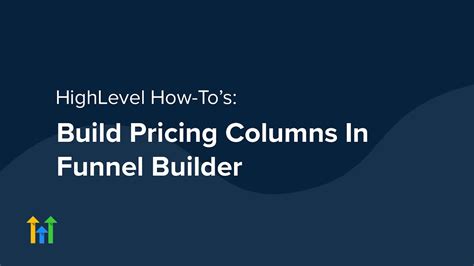 How To Build Pricing Columns In Highlevel Funnel Builder Youtube