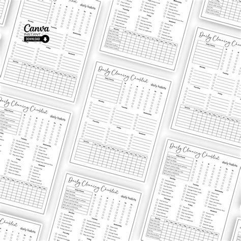 Editable Cleaning Checklist Planner Printable Daily And Weekly Chore