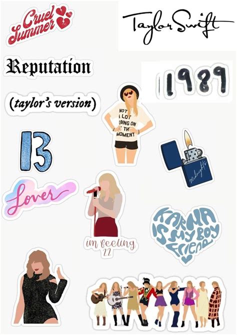 Sticker Taylor Swift Membretes Para Cuadernos Pegatinas Bonitas