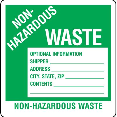 Non-Hazardous Waste - Drum Identification Labels | Emedco