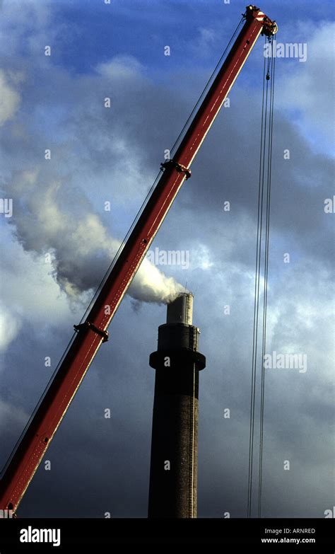 Chimney Stack At The Bayer Chemical Plant Leverkusen North Rhine