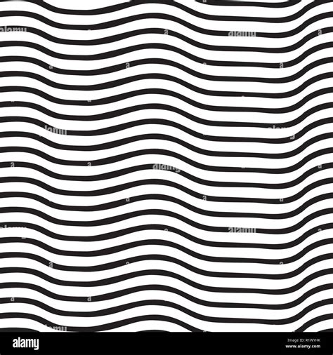 Irregular Wavy Lines Black And White Vector Seamless Pattern Perfect