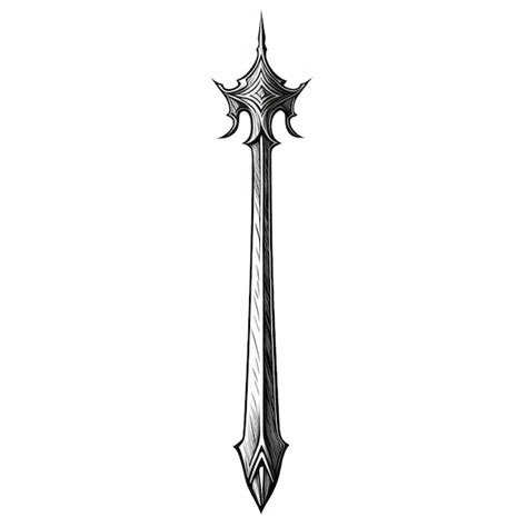 Premium AI Image | Elaborate Sword Realistic Fantasy Black And White ...