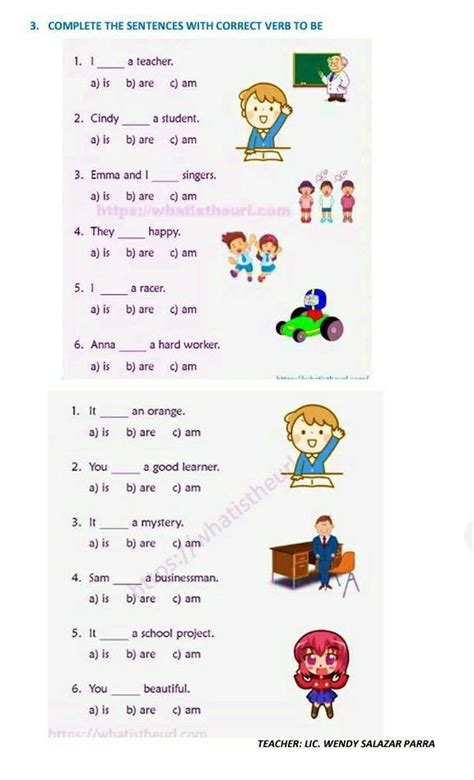 3 Completa The Sentences With Correct Verb To Be Brainly Lat