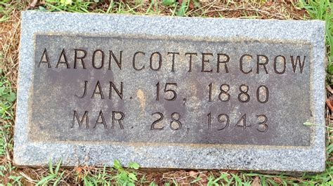 Aaron Cotter Crow Memorial Find A Grave