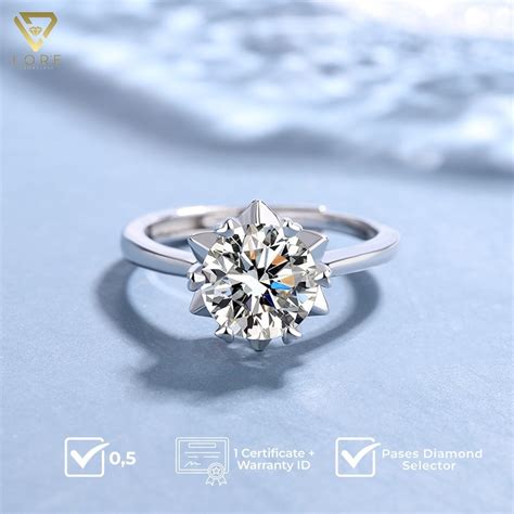 Jual Lore Jewellery Cincin Moissanite Lapis Emas K Bling Star