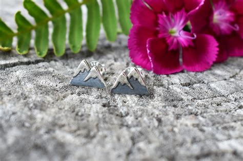 Mountain Earrings Mountain Studs Mountains Are Calling Snow Capped