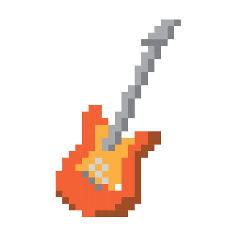 Electric Guitar Pixel Art Style 11456630 Vector Art At Vecteezy