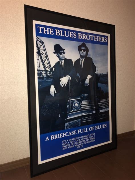 貴重ブルースブラザーズ 特大 額付 ポスター The Blues Brothers ジョン ベルーシ ダン エイクロイド ガレージ 古着屋