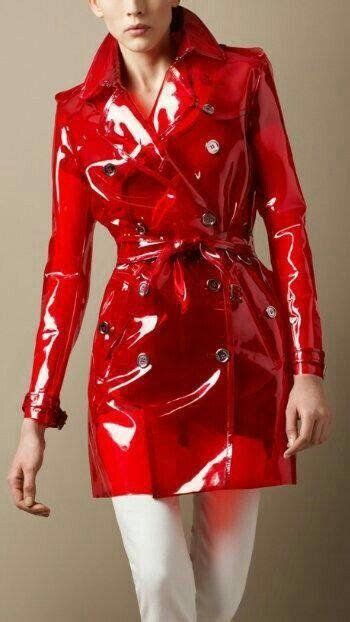 Pvc Trench Coat Red Tradingbasis