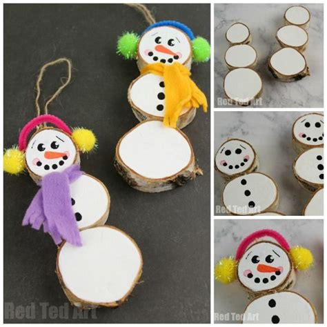 Diy Wood Slice Snowman Ornament Tutorial