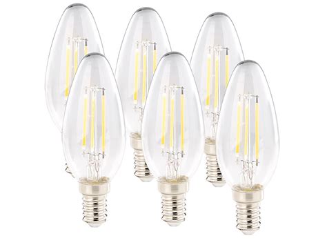 Luminea Er Set Led Filament Kerzen E E Watt Lm