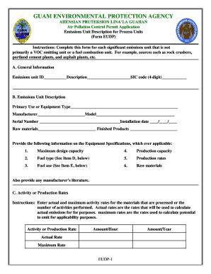 Fillable Online Epa Guam Air Pollution Control Permit Form Eudp Guam