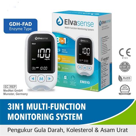 Jual Alat Cek 3in1 Elvasense Gula Darah Kolesterol Asam Urat Alat