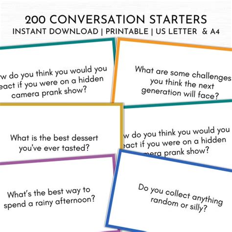 Icebreaker Games Bundle Printable Conversation Cards Dinner Etsy Uk