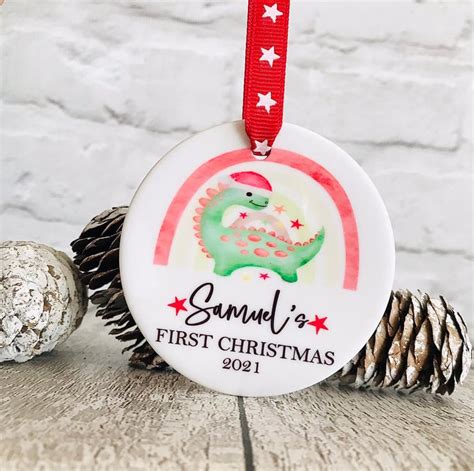 Personalised First Christmas Bauble Babys Firs Folksy