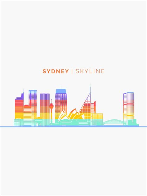 Sydney City Skyline Art Sticker By Duxdesign Skyline Art City