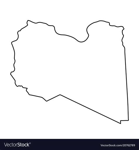 Libya Map Black Contour Curves On White Royalty Free Vector