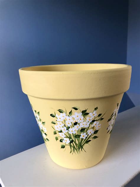 Sold On Etsy Painted Flower Pots Flower Pots Painted Plant Pots