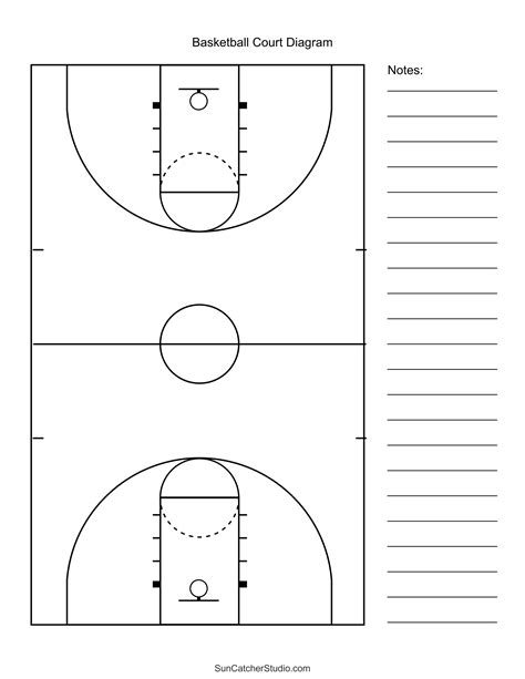 Free Printable Basketball Court Diagrams And Layout Diy Projects