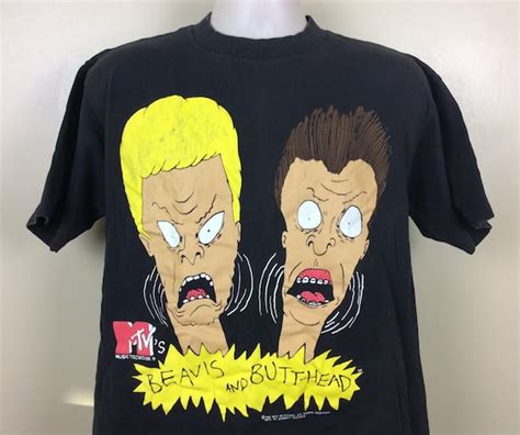 Vtg 1993 Beavis And Butthead T Shirt Black L 90s Mtv Gem