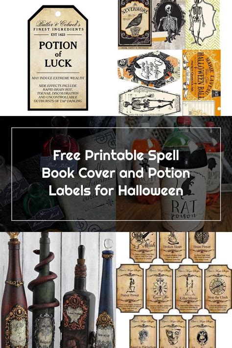 Halloween Labels Free Printable Spell Book Cover And Potion Labels For