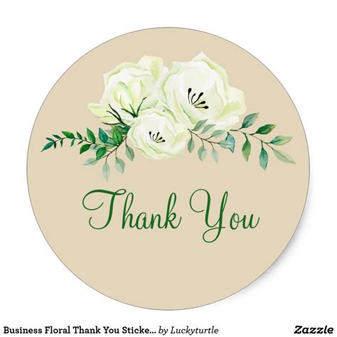 Business Floral Thank You Stickers In 2021 Thank You