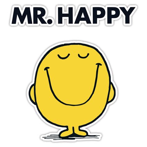 Mr Men Mr Happy Full Color Vinyl Decal Custom Size Sports Stickers Usa