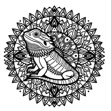 Children's Bearded Dragon Mandala Coloring Page- 3 Free Printable Pages