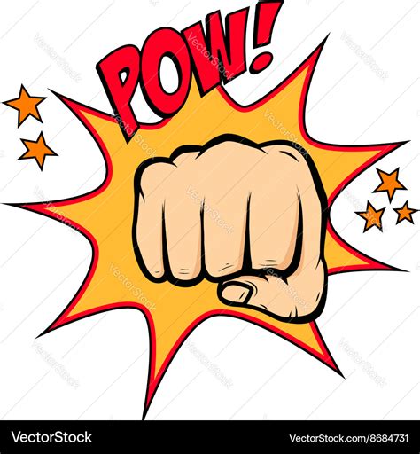 Fist Hitting In Pop Art Style Punch Royalty Free Vector