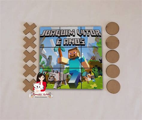 Jogo Da Velha Personalizado Minecraft Elo Produtos Especiais