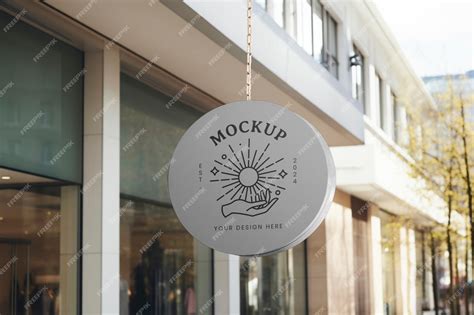 Premium Psd Circle Signage Mockup