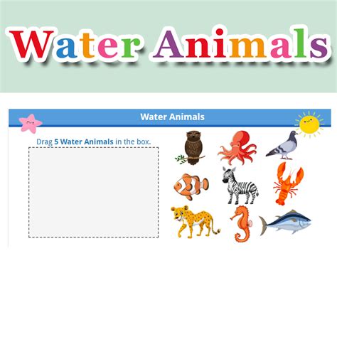 Water Animals - iWorksheets | Free Interactive Worksheets | Powered by ...