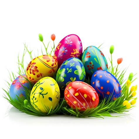 Premium Photo Colorful Easter Eggs On Green Grass