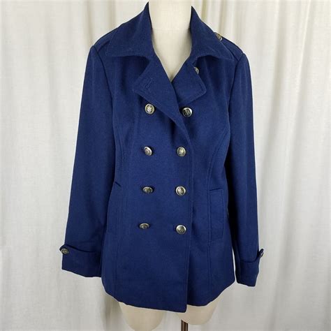 Cabi Wool Double Breasted Trench Peacoat Short Milita Gem