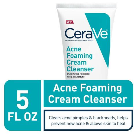 CeraVe Acne Foaming Cream Face Cleanser, Facial Cleanser for Oily Skin - Walmart.com - Walmart.com