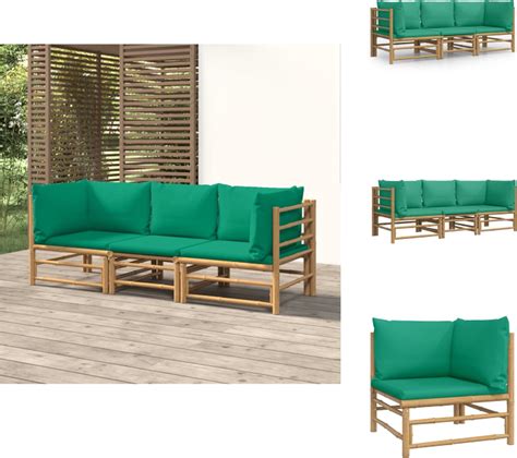 Vidaxl Bamboe Tuinset Modulaire Loungeset Duurzaam Materiaal