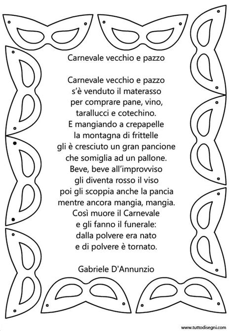 Filastrocca Carnevale Vecchio E Pazzo TuttoDisegni Carnevale