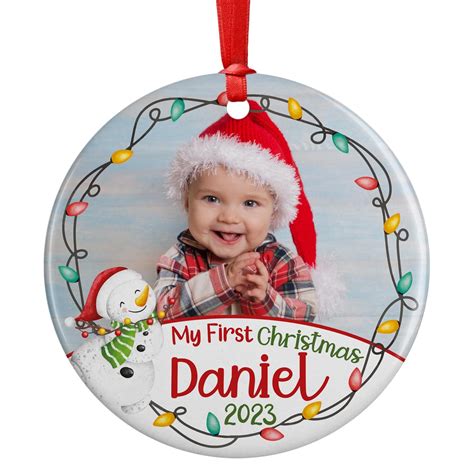 Custom Babys First Christmas Ornament 2023 With Photo