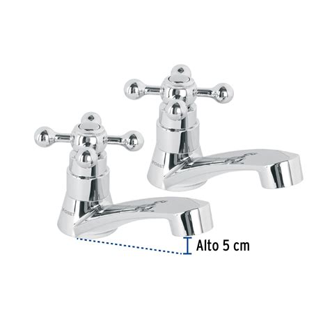 Juego 2 Llaves Para Lavabo ABS Manerales Cruceta Basic Llaves