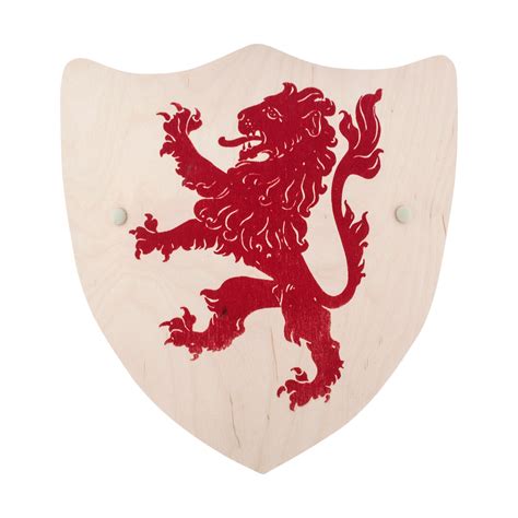 Large Wooden Lion Shield