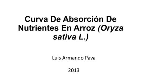 Curva de absorción de nutrientes en arroz PPT