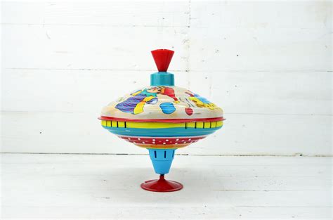 Vintage Toy Top Metal Toy Top Spinning Top Big Spinning - Etsy